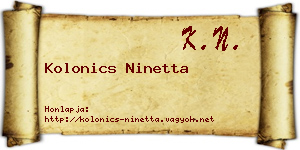 Kolonics Ninetta névjegykártya